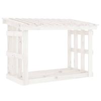 VidaXL Haardhoutrek 108x64,5x77 cm massief grenenhout wit - thumbnail