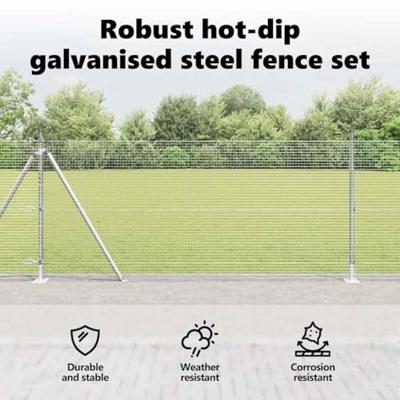 VidaXL Afrasteringspaal zilver 10 x 0,8 m (19 x 19 mm gaas) staal