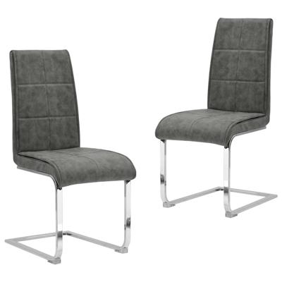 Vidaxl Eetkamerstoelen 2 St Kunstleer Grijs Vidaxl Eetkamerstoelen 2 St Kunstleer Grijs