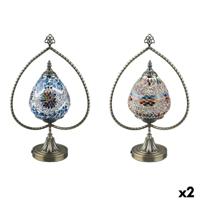 Bureaulamp DKD Home Decor 32.5 x 16 x 47.5 cm 32,5 x 16 x 47,5 cm Kristal Metaal Multicolour 220 V 50 W (2 Stuks) - thumbnail