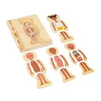 Bigjigs houten anatomiepuzzel - meisje, 26st. - thumbnail