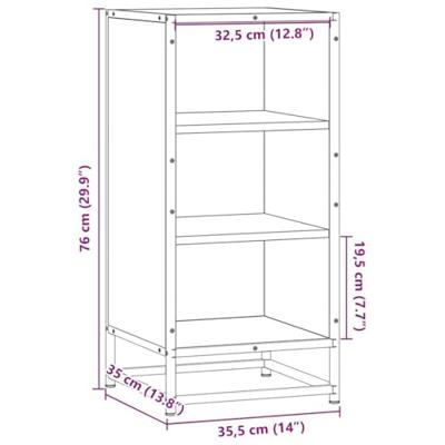 Dressoir 35,5x35x76 cm bewerkt hout en metaal grijs sonoma