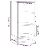 Dressoir 35,5x35x76 cm bewerkt hout en metaal grijs sonoma - thumbnail