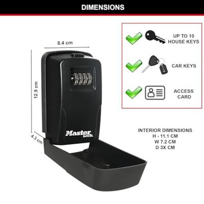 De Raat Master Lock 5430, sleutelkluis, zwart