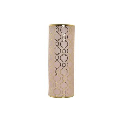 Vaas DKD Home Decor 13,5 x 13,5 x 36 cm Porselein Roze Gouden Orientaals Verchroomd Vaas DKD Home Decor 13,5 x 13,5 x 36 cm Porselein Roze Gouden Orientaals Verchroomd