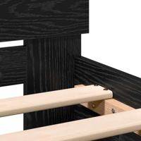 Bedframe met hoofdeinde Zwart Eiken 120 x 190 cm Bewerkt hout - thumbnail