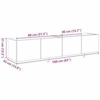 Tv-wandmeubels 2 st met LED 80x35x31 cm oud houtkleurig - thumbnail