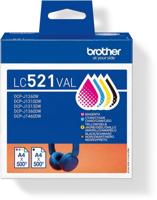 Brother inktcartridge, 500 pagina&apos;s, OEM LC-521VAL, 4 kleuren - thumbnail