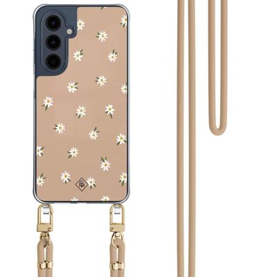 Samsung Galaxy A16 hoesje met beige koord - Sweet daisies