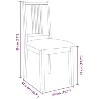 Eetkamerstoelen met kussens 2 st massief hout rubber bruin - thumbnail