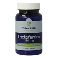 Vitakruid Lactoferrine 150 mg minimaal 95% puur + Vitamine C 60 Vegetarische capsules - thumbnail