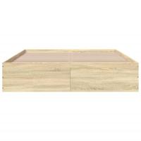 Bedframe bewerkt hout sonoma eikenkleurig 150x200 cm - thumbnail