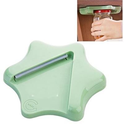 Moeiteloze fles kan opener onder de keuken kast countertop deksel remover (groen)