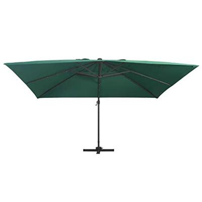 Zweefparasol met LED en aluminium paal 400x300 cm groen Zweefparasol met LED en aluminium paal 400x300 cm groen