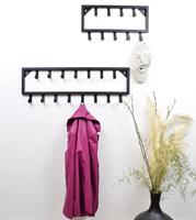 LOFT42 Bono Small Kapstok - Zwart - Metaal - 9 haken - 50x26x4 - thumbnail