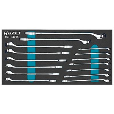 HAZET Ring-steeksleutelset 163-428/15 - Buitentwaalfkant tractieprofiel - 15-delig - 6 - 22 HAZET Ring-steeksleutelset 163-428/15 - Buitentwaalfkant tractieprofiel - 15-delig - 6 - 22