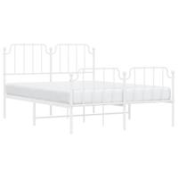 Bedframe met hoofd- en voeteneinde metaal wit 135x190 cm - thumbnail