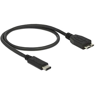 Delock 83676 USB-kabel USB 3.2 Gen1 USB-C stekker, USB-micro-B 3.0 stekker 0.50 m Zwart