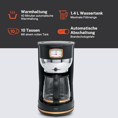Muse MS-220 BC Koffiezetapparaat Zwart Capaciteit koppen: 10 Glazen kan, Warmhoudfunctie