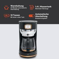 Muse MS-220 BC Koffiezetapparaat Zwart Capaciteit koppen: 10 Glazen kan, Warmhoudfunctie - thumbnail