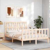 Bedframe met hoofdbord massief hout - thumbnail