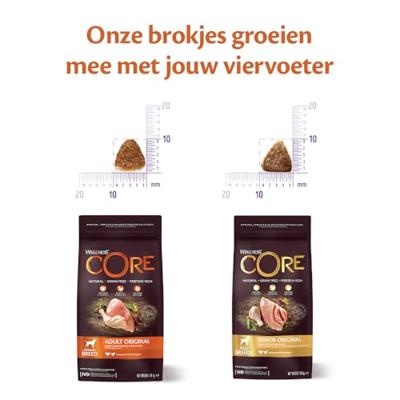 Wellness CORE Senior Original, kalkoen & kip, 10kg, hondenbrokken voor oudere honden (7+ jaar), natuurlijk & graanvrij droog hondenvoer, zonder toegevoegde suikers