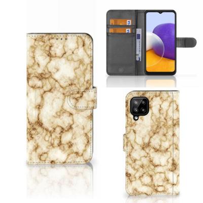 Samsung Galaxy A22 4G | M22 | Bookcase | Marmer Goud