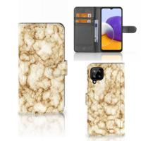 Samsung Galaxy A22 4G | M22 | Bookcase | Marmer Goud - thumbnail