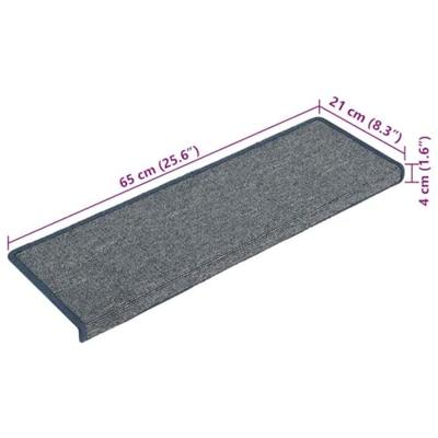 VidaXL Trapmatten 30 st 65x21x4 cm lichtgrijs en blauw met rechthoekige rand VidaXL Trapmatten 30 st 65x21x4 cm lichtgrijs en blauw met rechthoekige rand