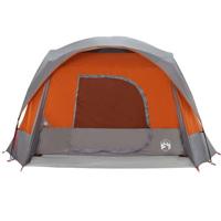 Gezinstent 6-persoons waterdicht grijs en oranje - thumbnail