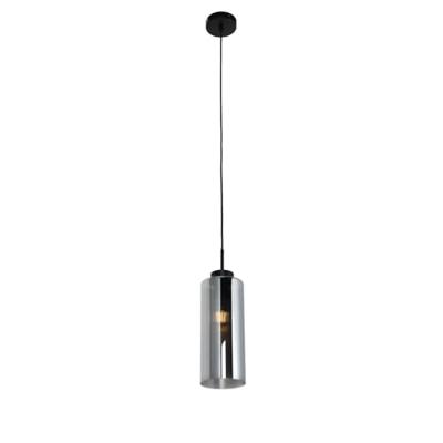 QAZQA Art Deco hanglamp zwart met smoke glas - Laura