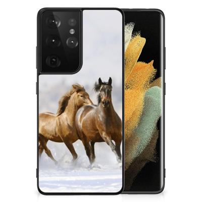 Samsung Galaxy S21 Ultra Dierenprint Telefoonhoesje Paarden