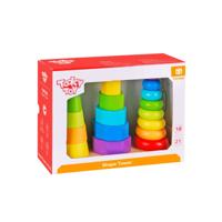 Tooky Toy stapeltoren vormen junior 26 cm hout 21 delig - thumbnail