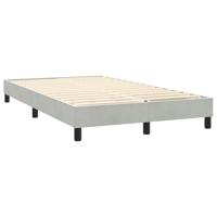 Boxspring met matras fluweel lichtgrijs 120x220 cm - thumbnail