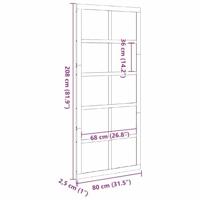 Schuifdeur Wit 80 x 210 cm Massief grenenhout - thumbnail