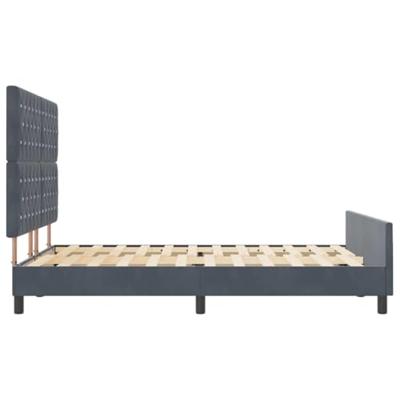 Bedframe fluweel donkergrijs 160x200 cm