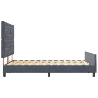 Bedframe met hoofdeinde Donkergrijs 140 x 200 cm Fluweel - thumbnail