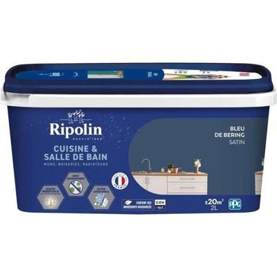 Dipingere pareti, falegnameria, soffitti, radiatori - RIPOLIN - Cucina e Bagno - 2 L - Blu Bering