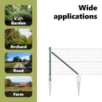 VidaXL Hek met paal groen 0,6 x 10 m staal en pvc - thumbnail