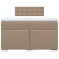 Boxspring met matras kunstleer cappuccinokleurig 120x190 cm - thumbnail