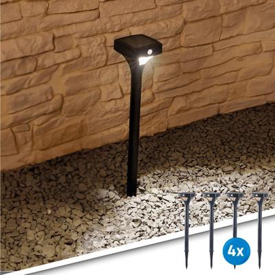Solar priklamp move padverlichting ii zwart met bewegingssensor set van 4 stuks