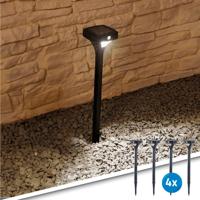 Solar priklamp move padverlichting ii zwart met bewegingssensor set van 4 stuks - thumbnail
