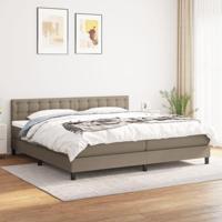 Boxspring met matras stof taupe 200x200 cm - thumbnail