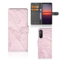 Sony Xperia 5II | Bookcase | Marble Pink - Origineel Cadeau Vriendin - thumbnail