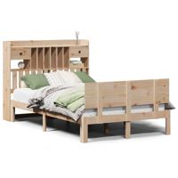 Bed met boekenkast zonder matras massief grenenhout 140x190 cm - thumbnail