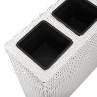 VidaXL Plantenbak verhoogd met 4 potten poly rattan wit - thumbnail