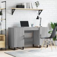 Bureau 140x50x75 cm bewerkt hout grijs sonoma eikenkleurig - thumbnail