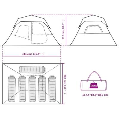 VidaXL Tent met led 6-persoons snelontgrendeling lichtgrijs en oranje VidaXL Tent met led 6-persoons snelontgrendeling lichtgrijs en oranje