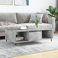 Salontafel 104x60x35 cm bewerkt hout betongrijs - thumbnail