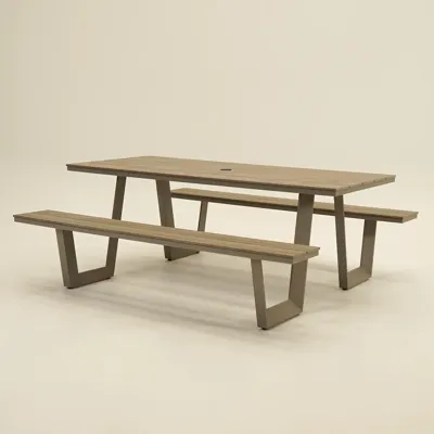 Vita Massa rechthoekige picknicktafel taupe